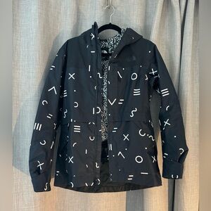 The North Face Black Ski Jacket with White Patterns